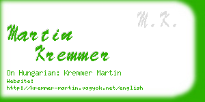 martin kremmer business card